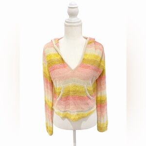 Billabong Striped Hooded Sweater XS Y2K Surf Boho